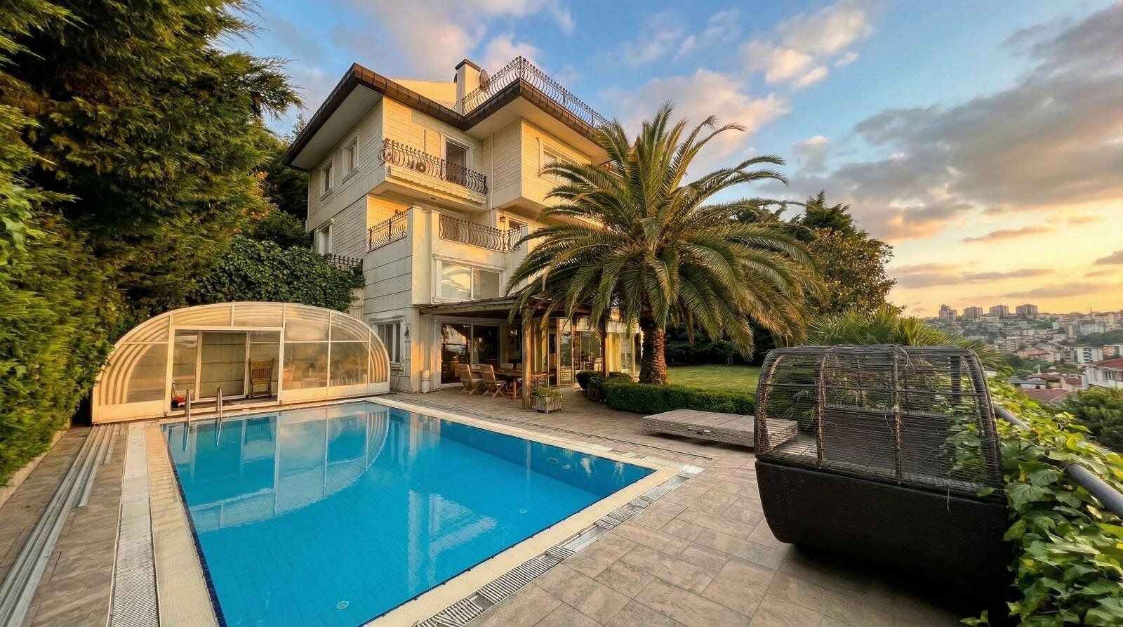 Acarkent'te A Güvenlik Kapısına Yakın Önü Açık Geniş Bahçeli Kiralık Villa